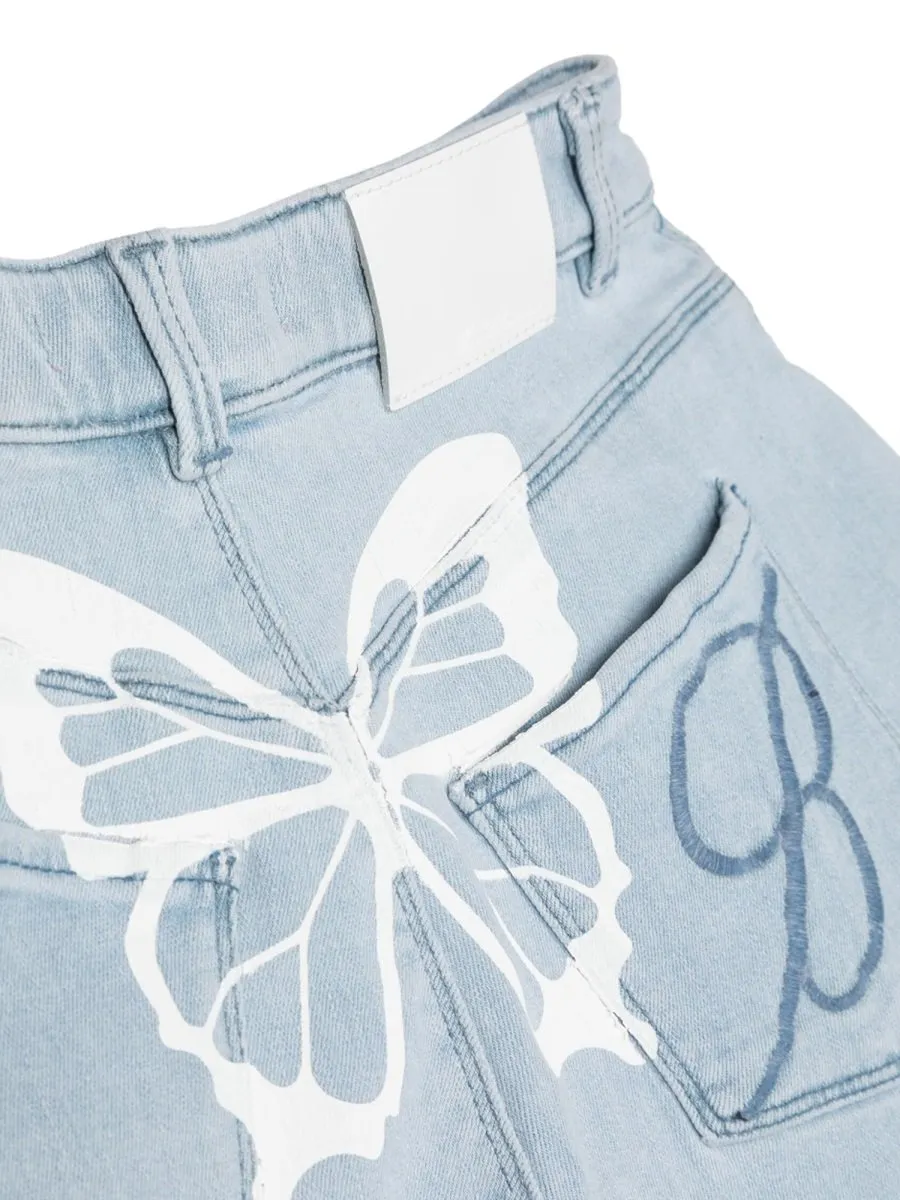 Miss Blumarine Frayed Hem Denim Shorts