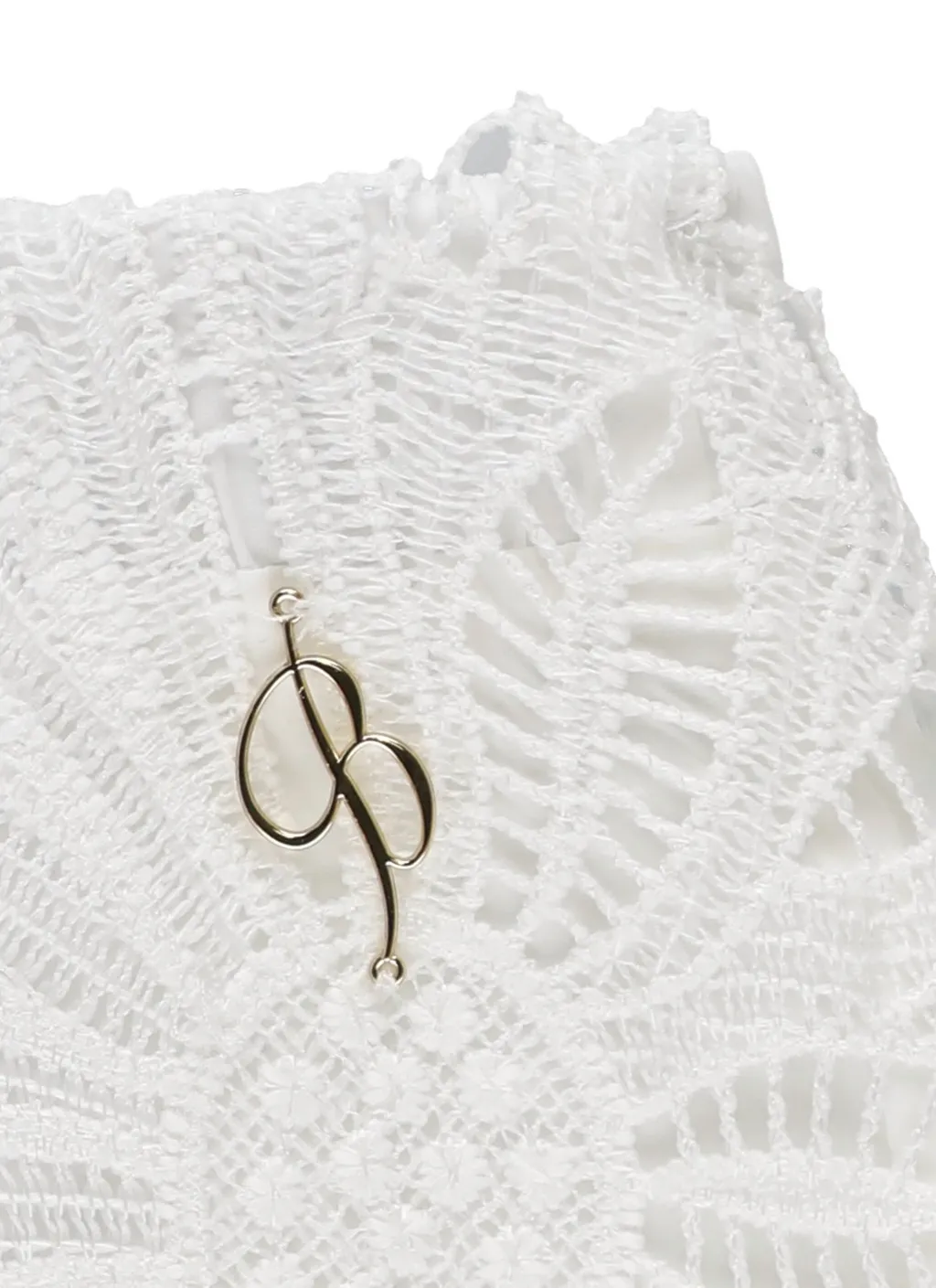 Miss Blumarine Logo Lettering Lace Shorts