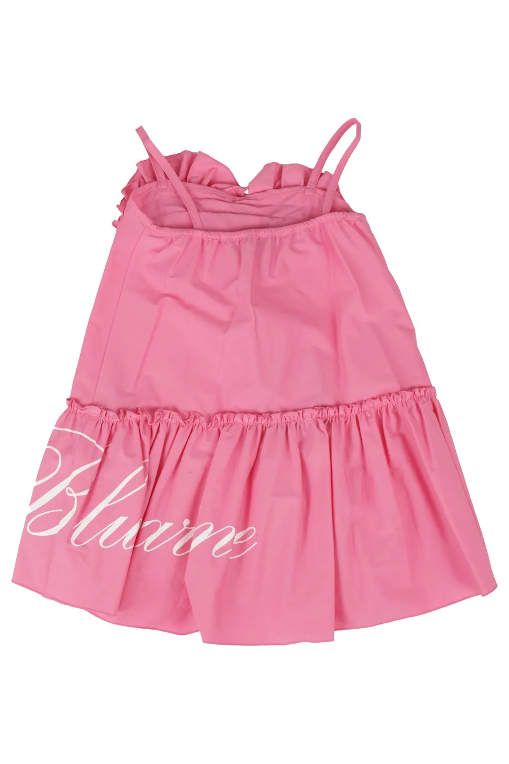 Miss Blumarine Logo Printed Ruffled Dress