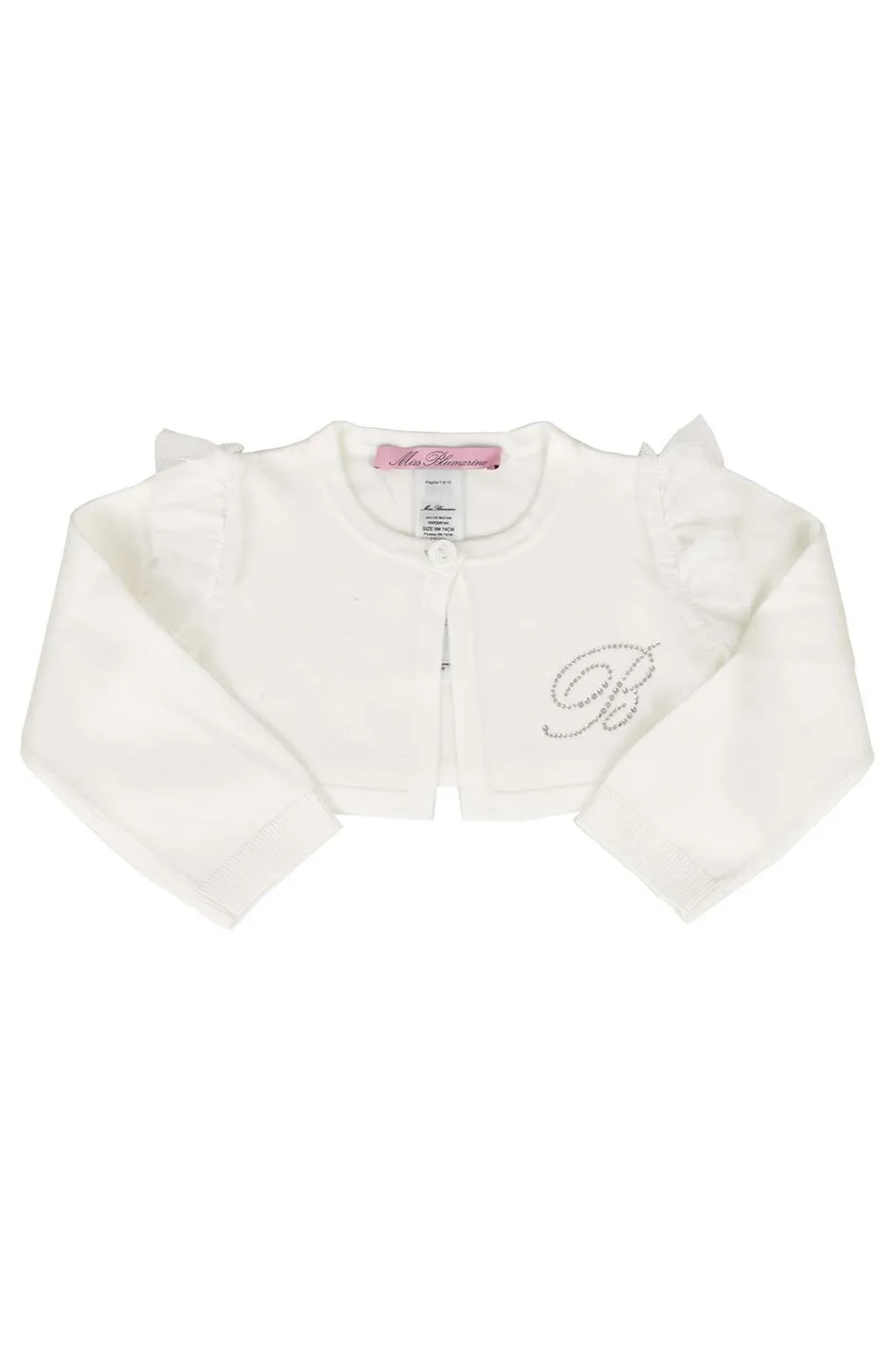 Miss Blumarine Logo Embellished Cropped Cardigan