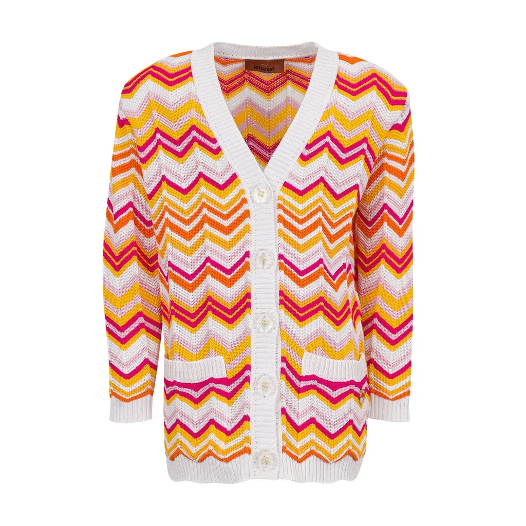 Missoni Kids Zigzag Patterned V-Neck Cardigan