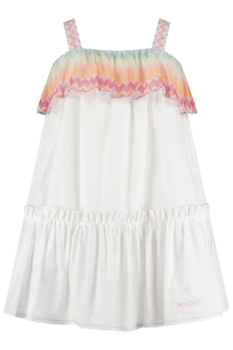 Missoni Kids Chevron-Detailed Ruffled Dress