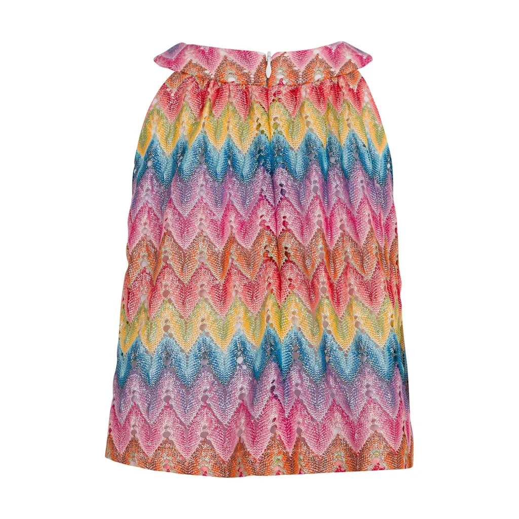 Missoni Sweaters Zigzag Patterned Sleeveless Blouse