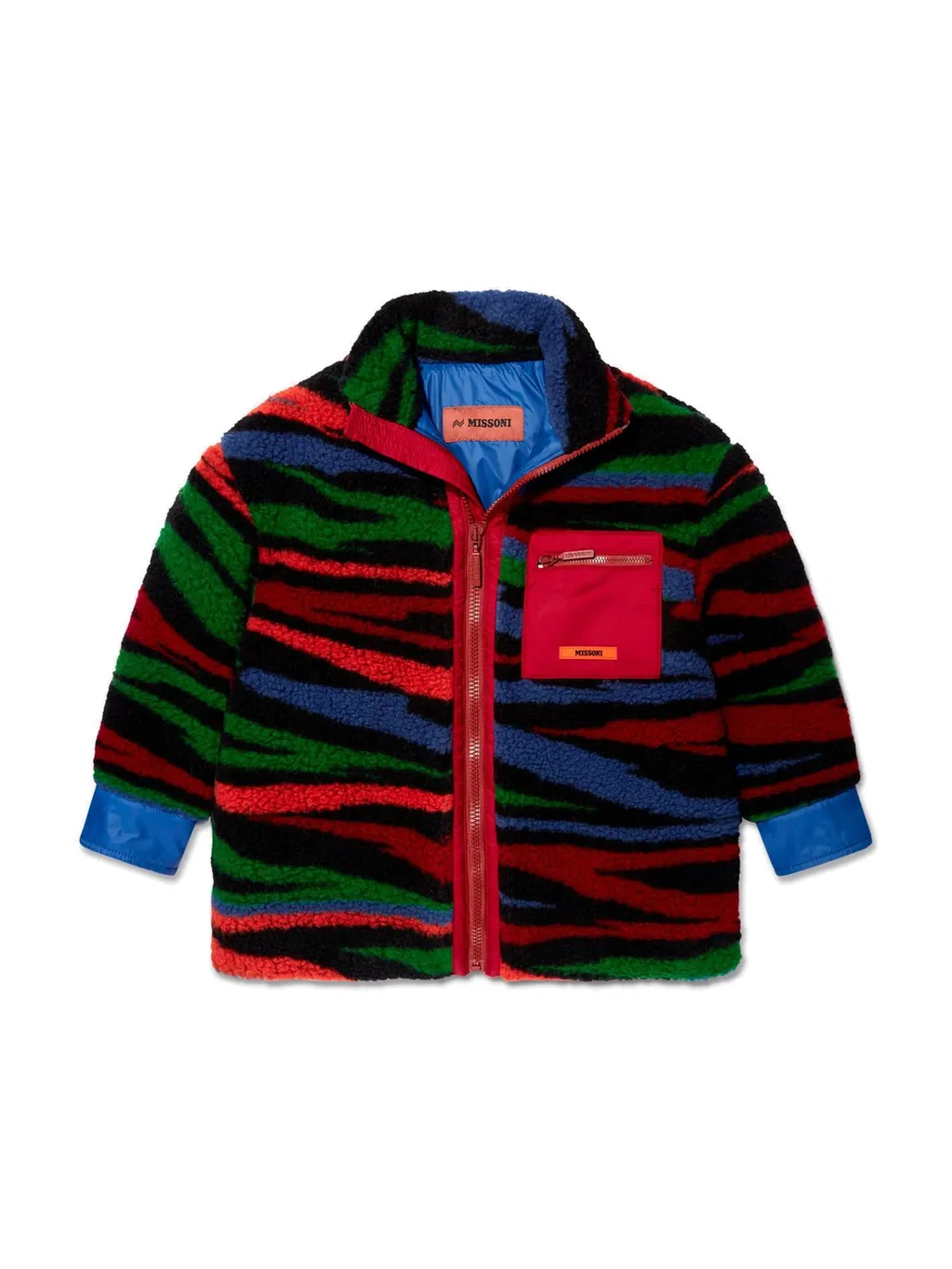 Missoni Kids Abstract Printed Zipped Fleece Coat