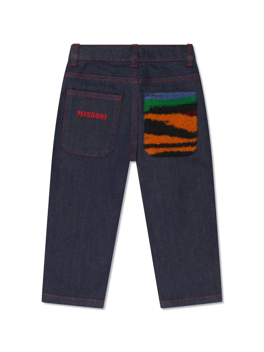 Missoni Kids Logo Embroidered Contrast Stitch Jeans