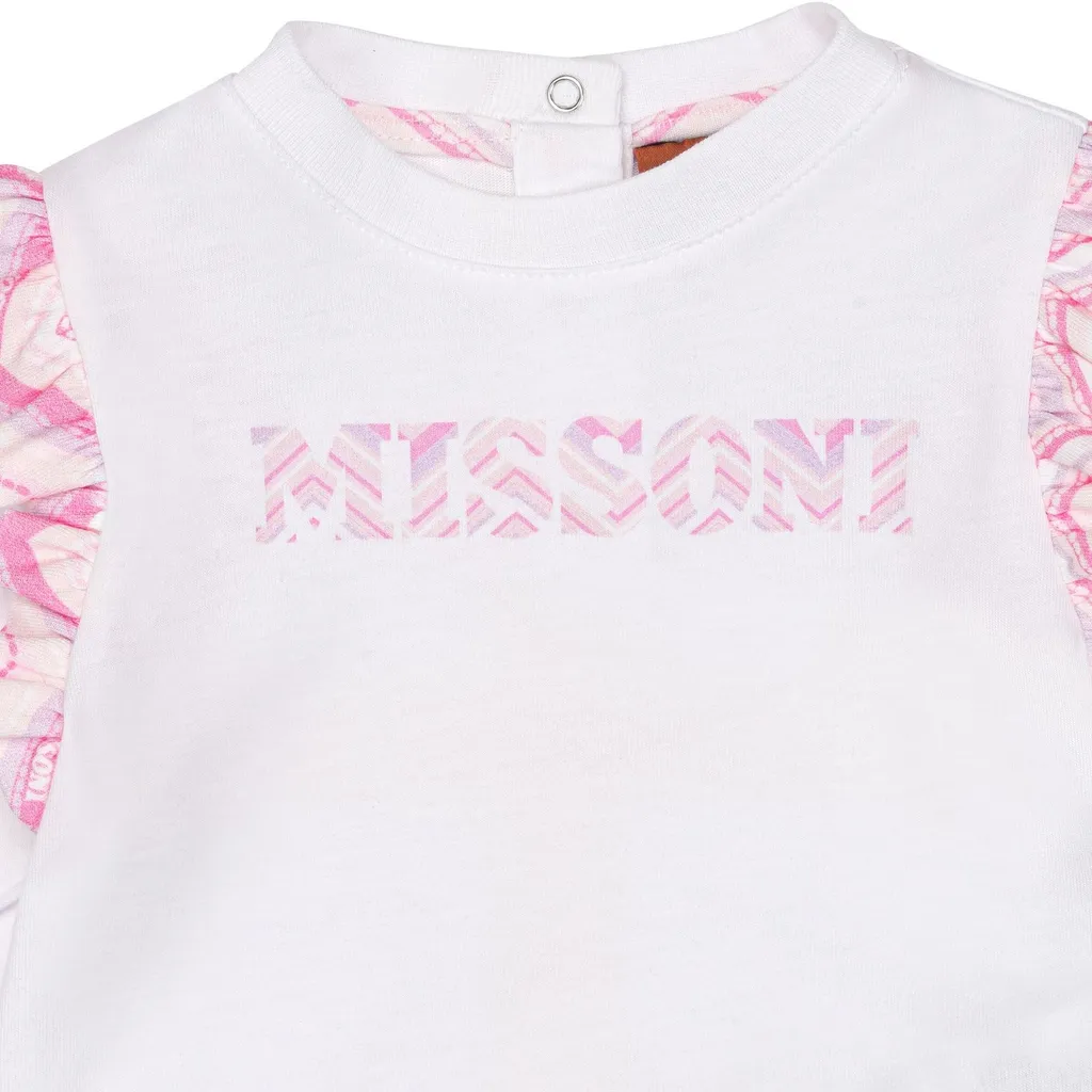 Missoni Kids Logo-Printed Ruffled Detailed T-Shirt