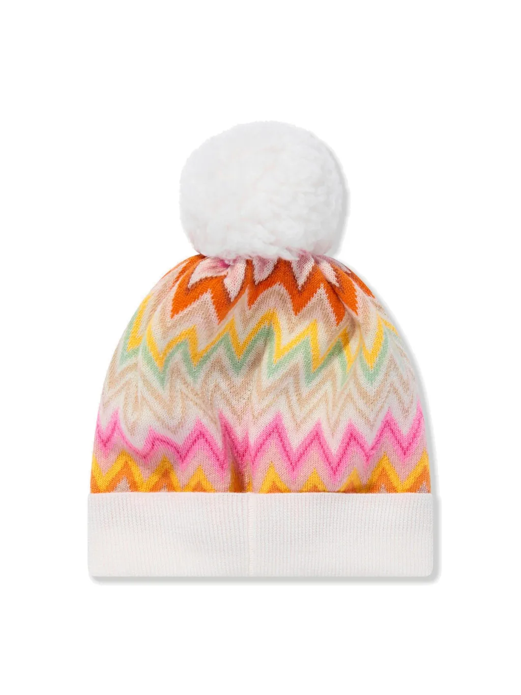 Missoni Kids Zigzag Woven Pompom Detailed Beanie