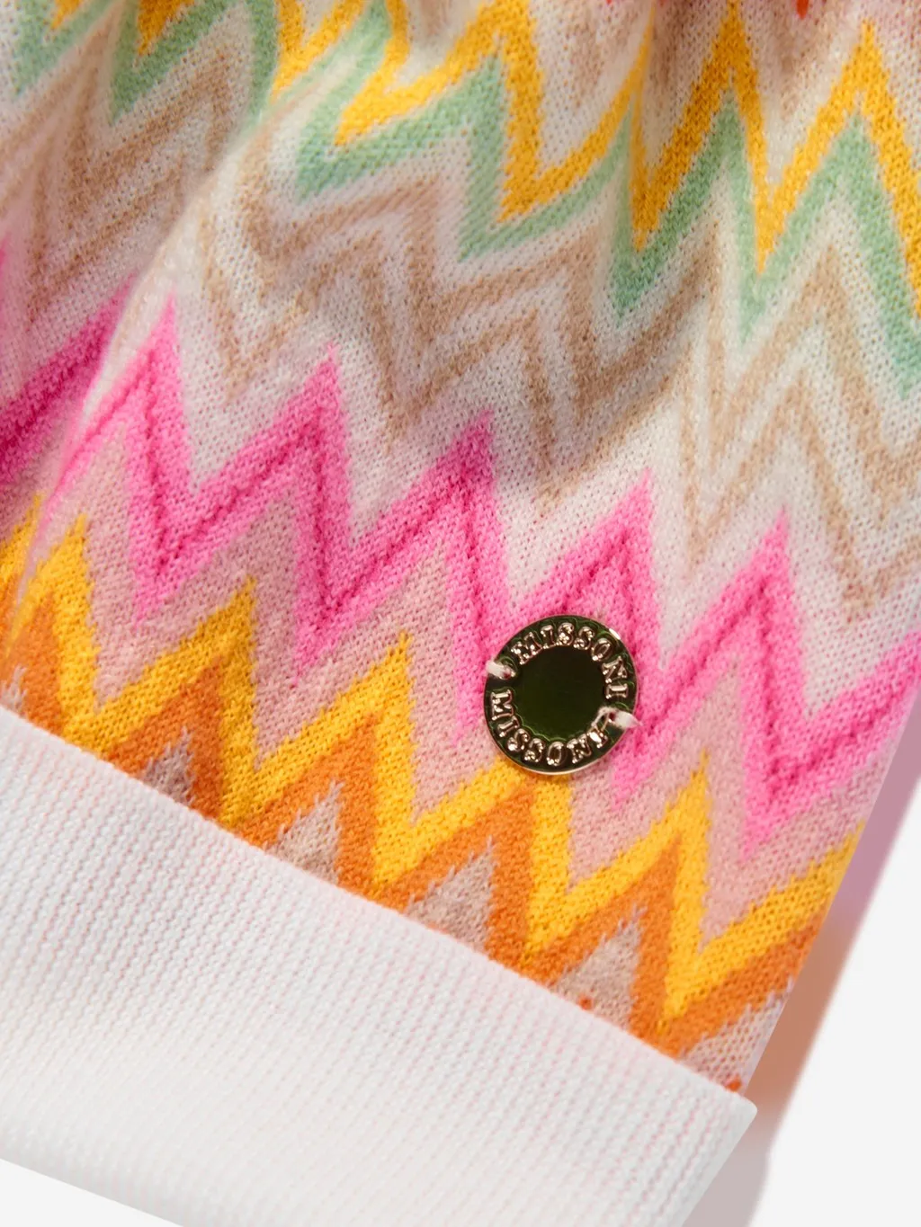 Missoni Kids Zigzag Woven Pompom Detailed Beanie
