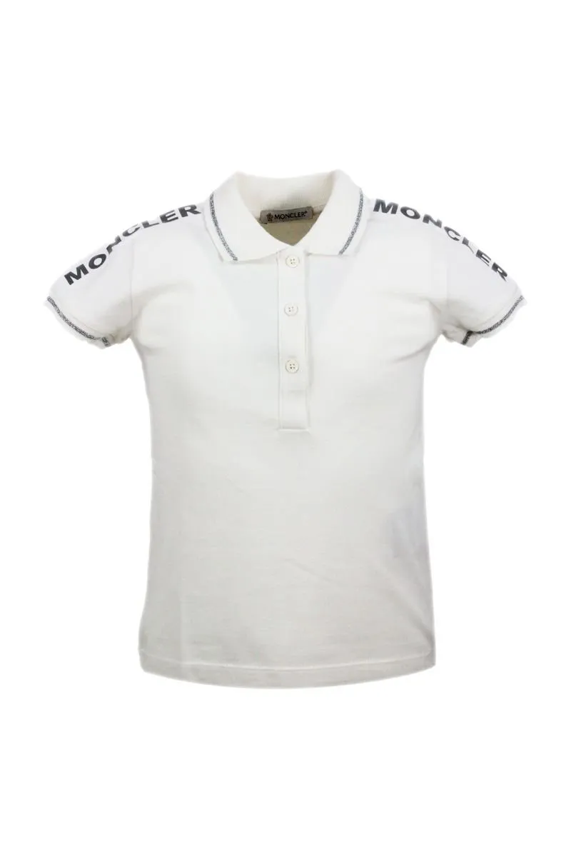 Moncler Enfant Logo Printed Short-Sleeved Polo Shirt