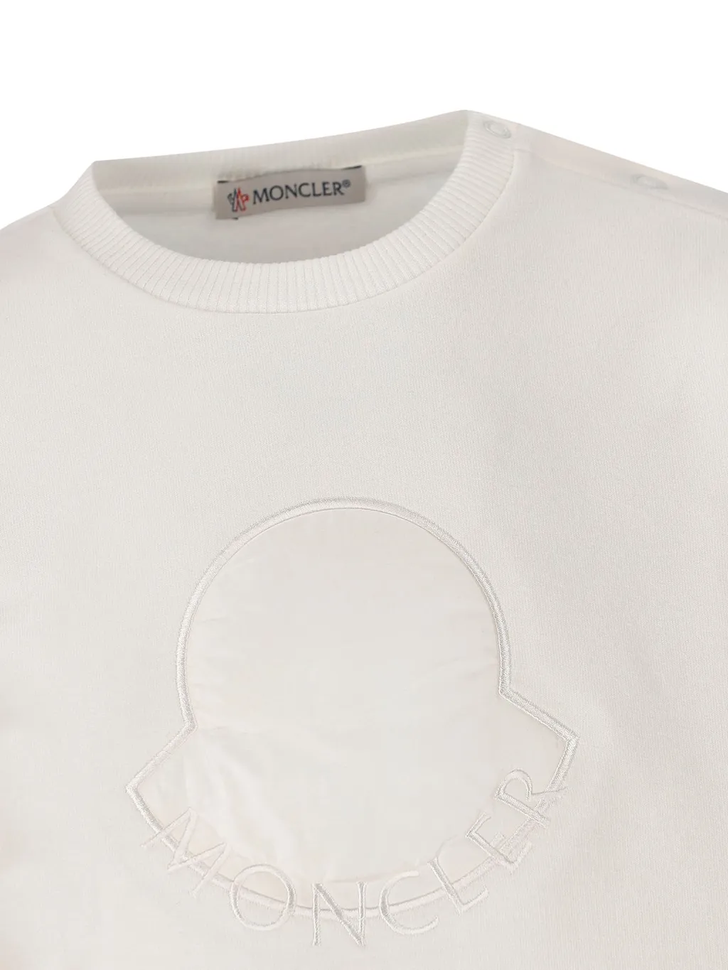 Moncler Enfant Logo Embroidered Curved Hem Dress