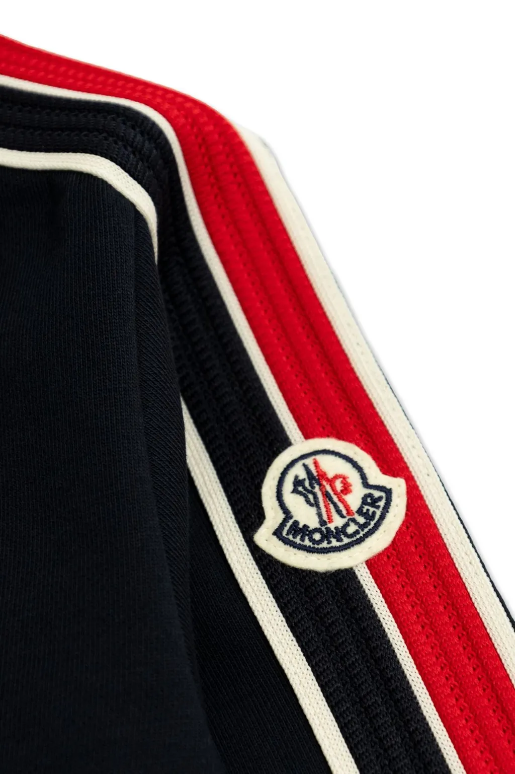 Moncler Enfant Logo Patch Stripe Detailed Jumper