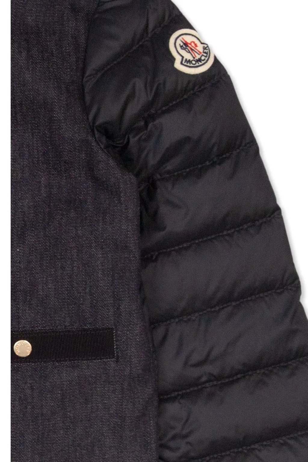 Moncler Enfant Nubia Logo Patch Denim Down Jacket