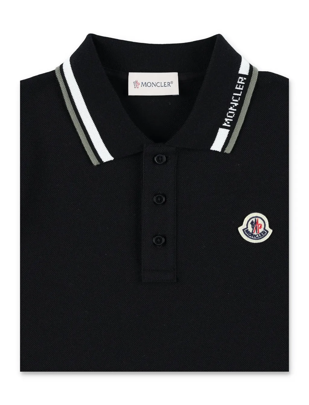 Moncler Enfant Tricolour-Trimmed Piquet Polo Shirt