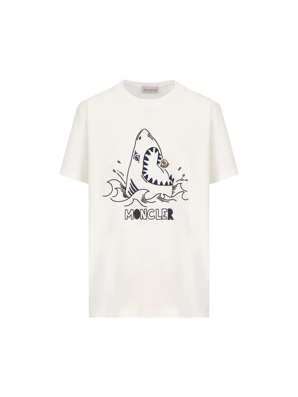 Moncler Enfant Embroidered Shark Motif Jersey T-Shirt
