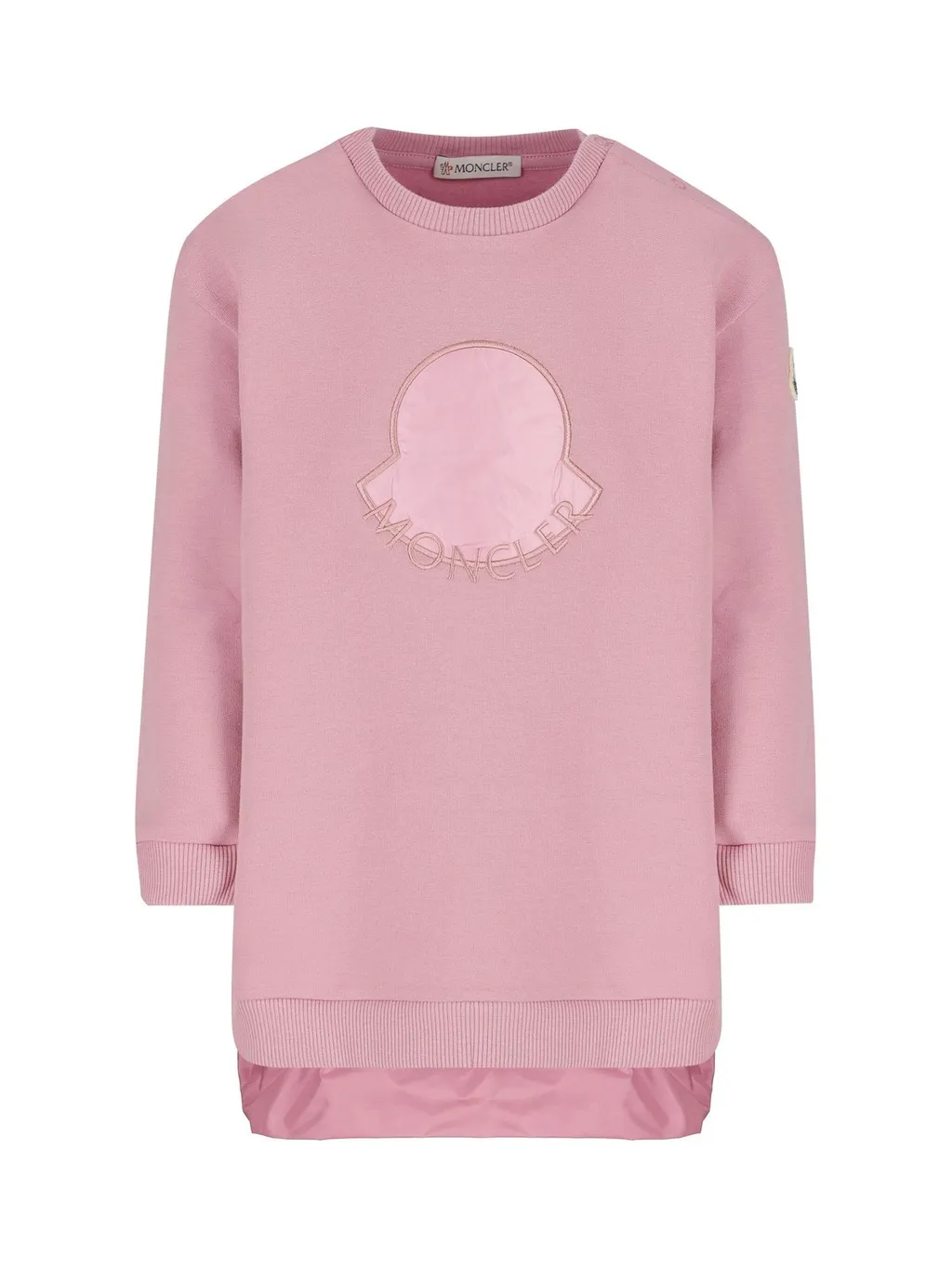 Moncler Enfant Logo Embroidered Curved Hem Dress