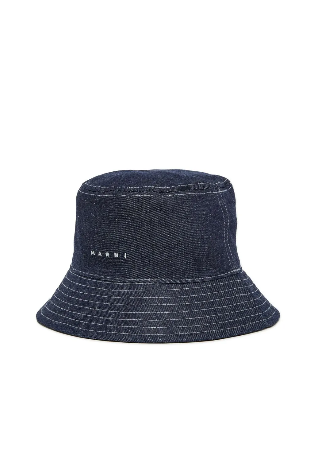 Marni Kids Logo Embroidered Denim Bucket Hat