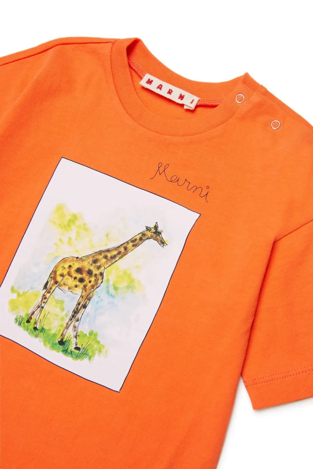 Marni Kids Giraffe-Printed Crewneck T-Shirt
