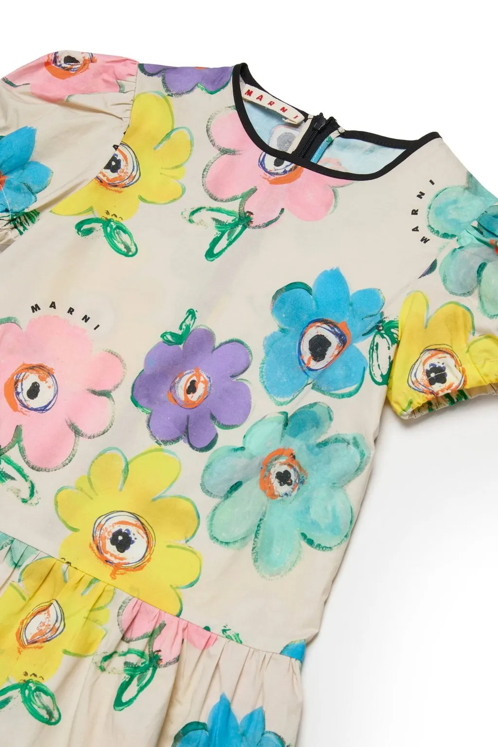 Marni Kids Floral Printed Short-Sleeved Dress