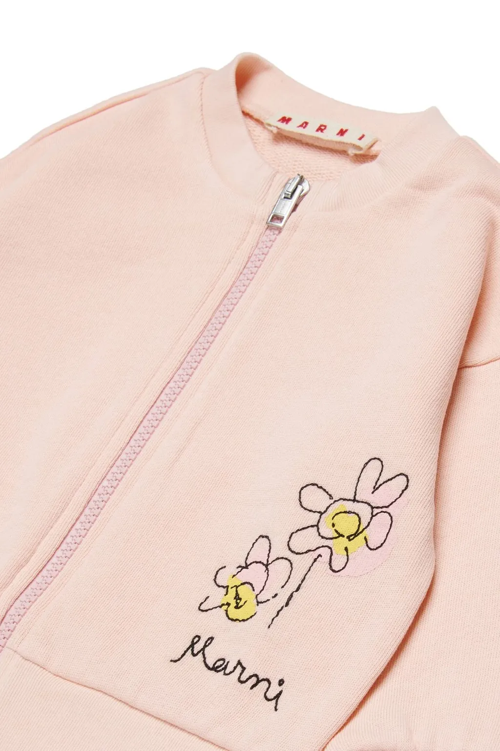 Marni Kids Logo Embroidered Zipped Sweatshirt
