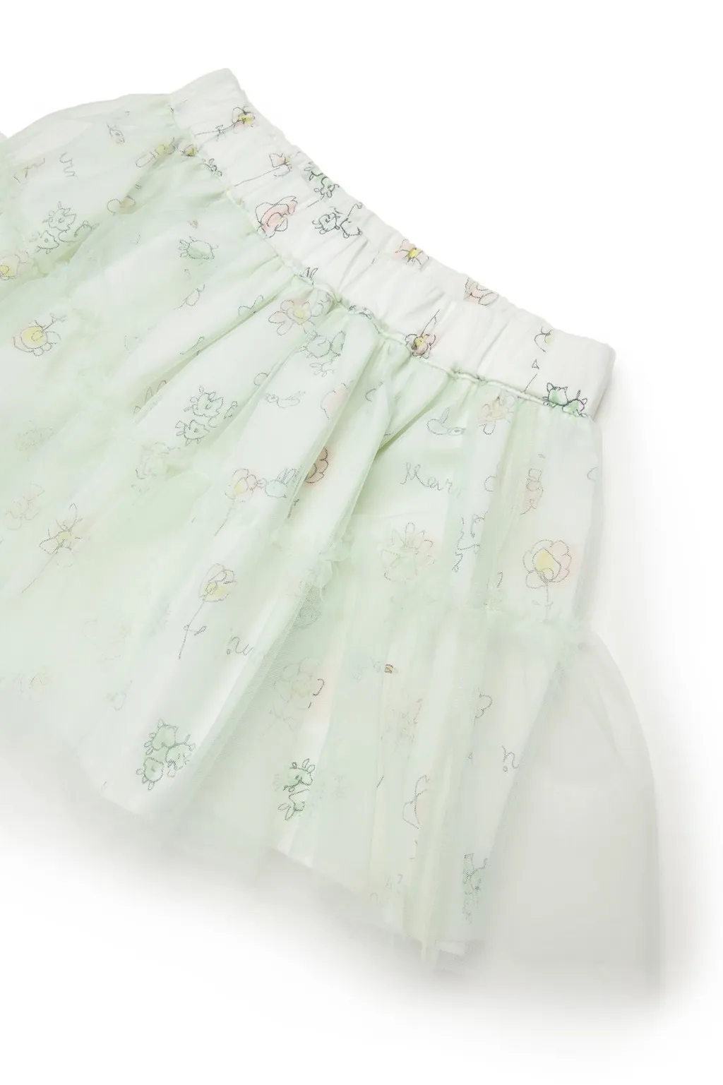 Marni Kids Floral Printed Tulle Skirt