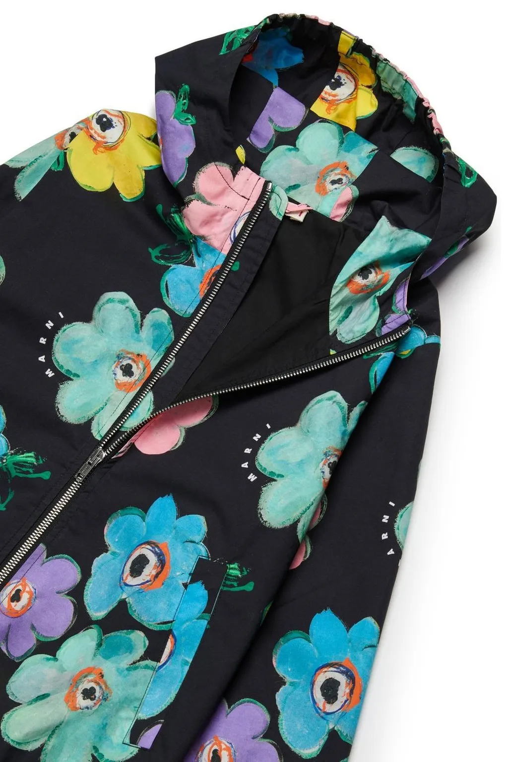 Marni Kids Floral Printed Hooded Jacket