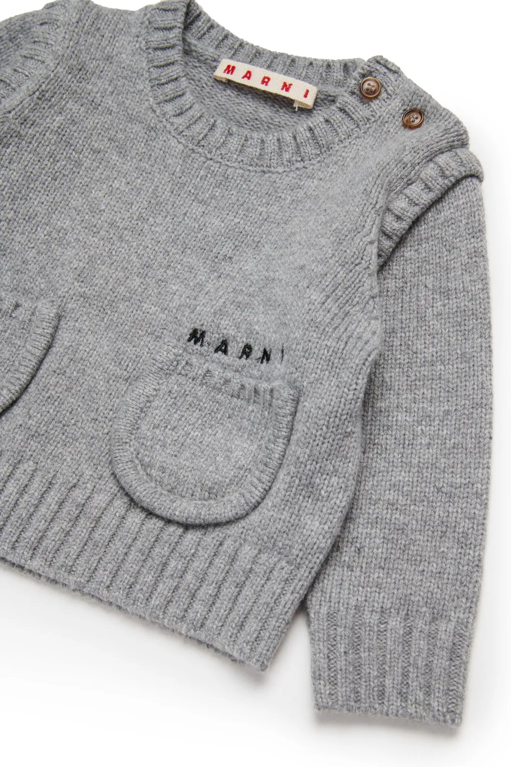 Marni Kids Logo Embroidered Knitted Jumper