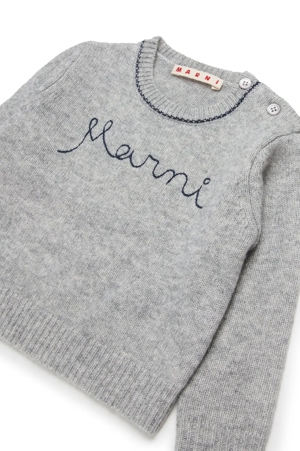 Marni Kids Logo Embroidered Knitted Jumper