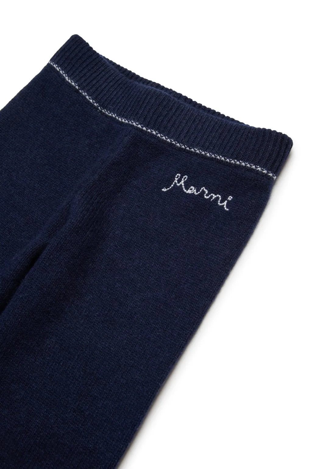 Marni Kids Logo Embroidered Ribbed Leggings