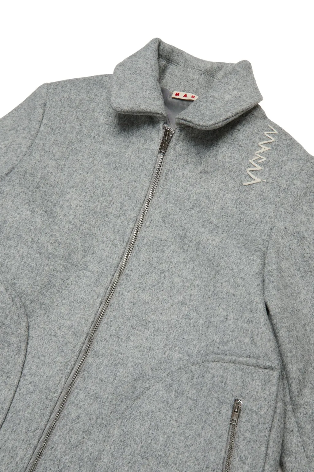Marni Kids Logo Embroidered Zipped Coat