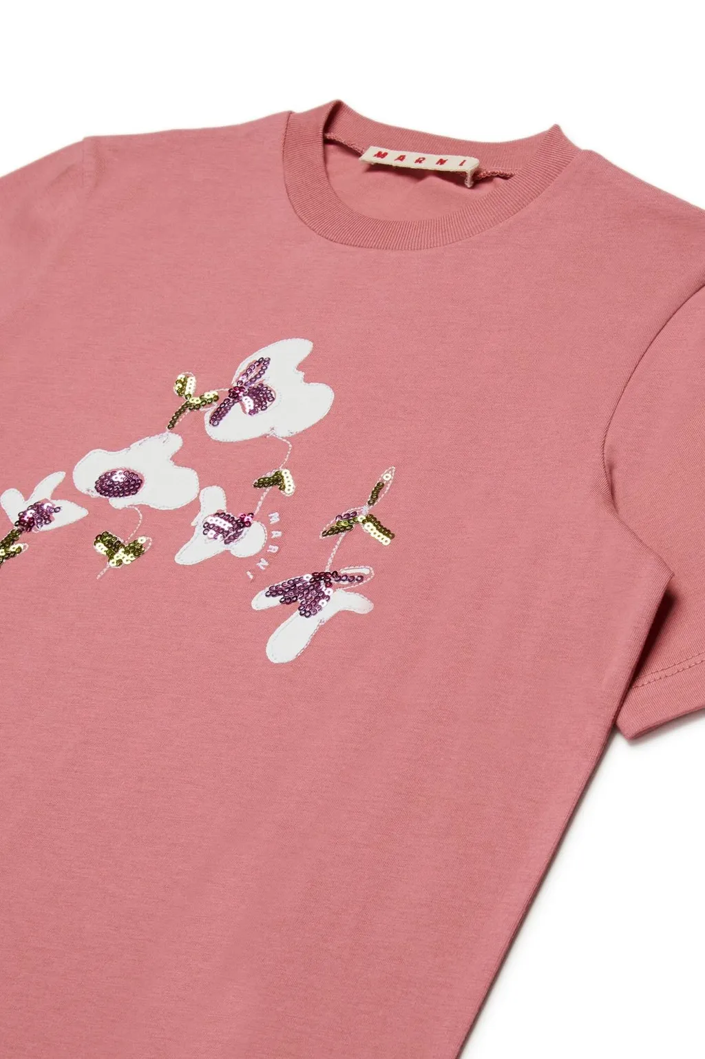 Marni Kids Floral-Embellished Crewneck T-Shirt
