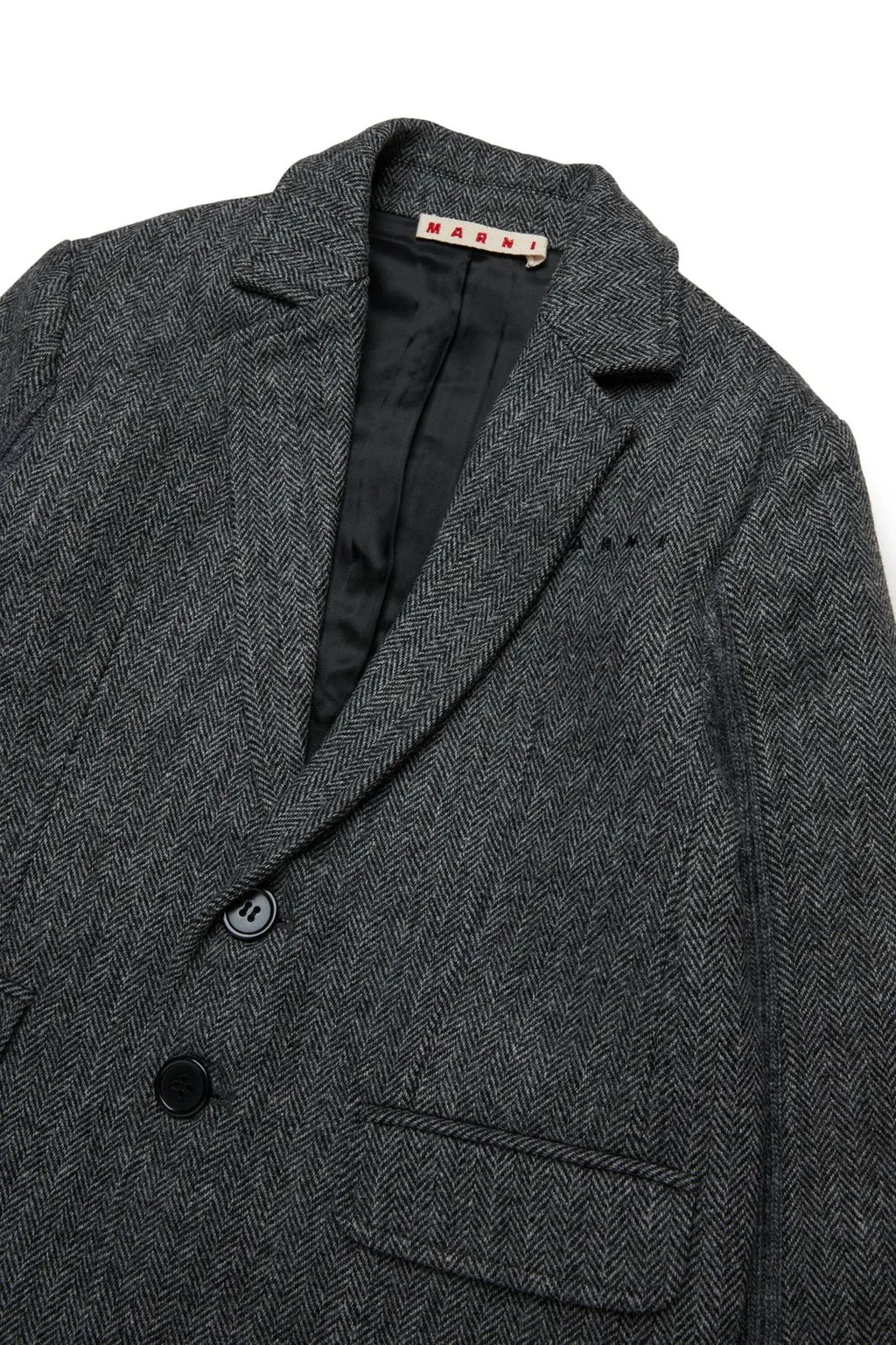 Marni Kids Herringbone Patterned Single-Breasted Blazer