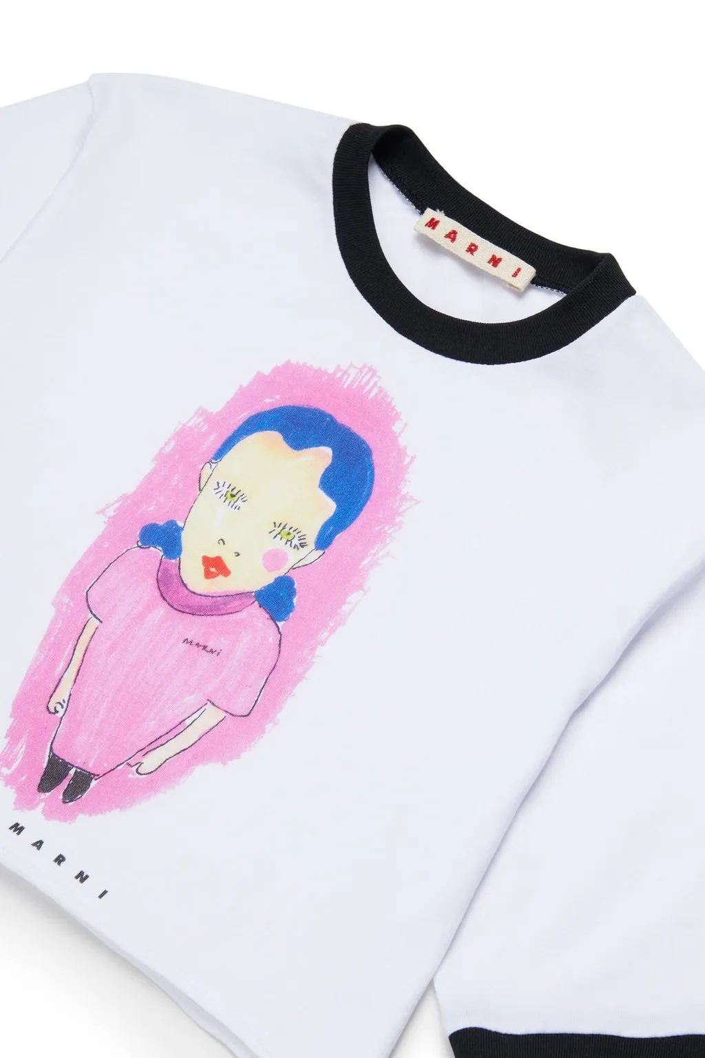 Marni Kids Graphic Printed Crewneck Cropped T-Shirt