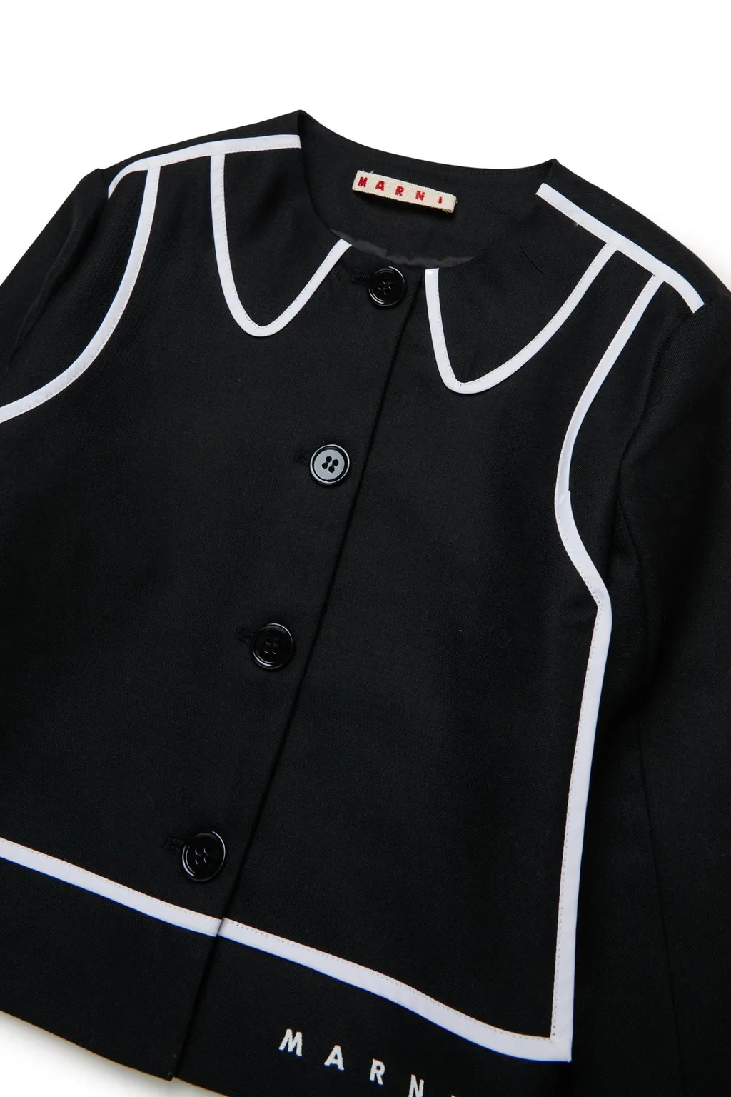 Marni Kids Logo Embroidered Flannel Jacket