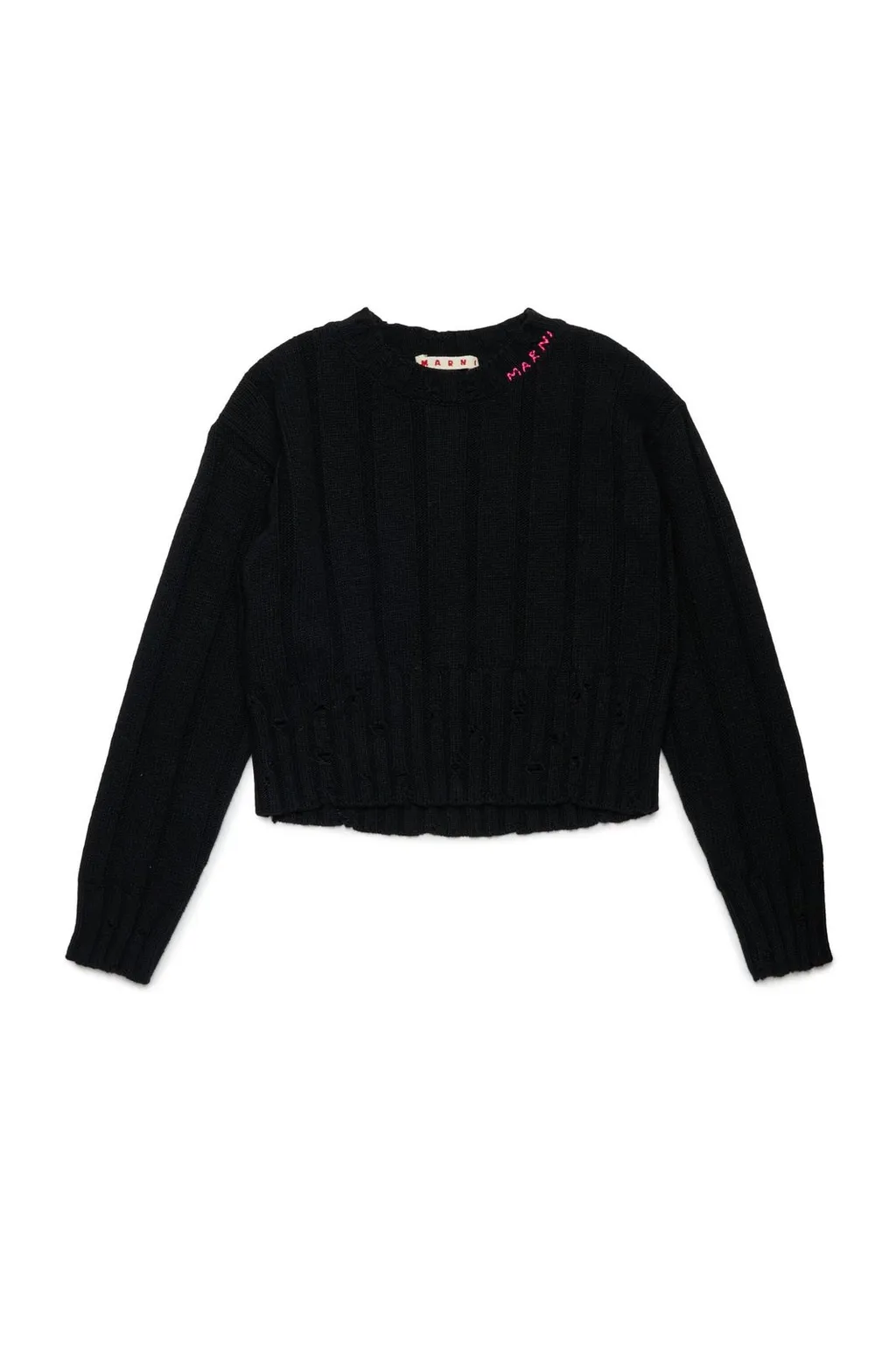 Marni Kids Logo Embroidered Knitted Jumper
