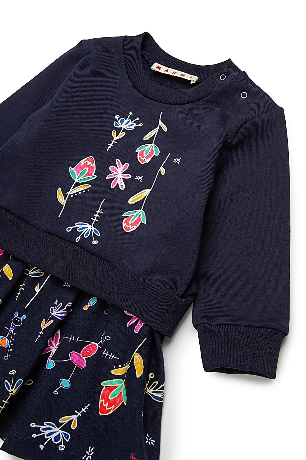 Marni Kids Floral Printed Sweatshirt Dress