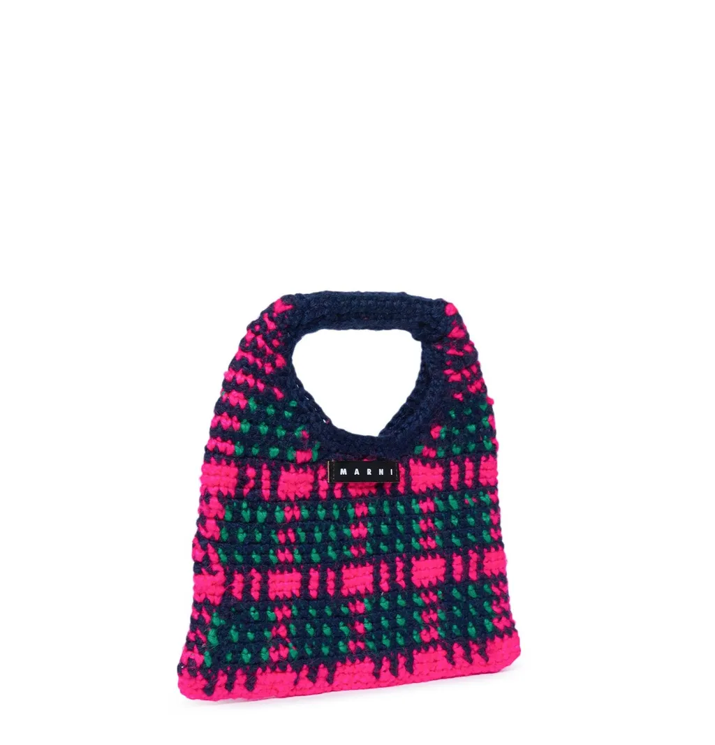 Marni Kids Logo-Patch Crochet-Knitted Shoulder Bag