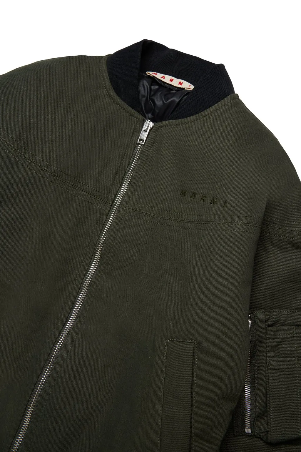 Marni Kids Logo Embroidered Bomber Jacket
