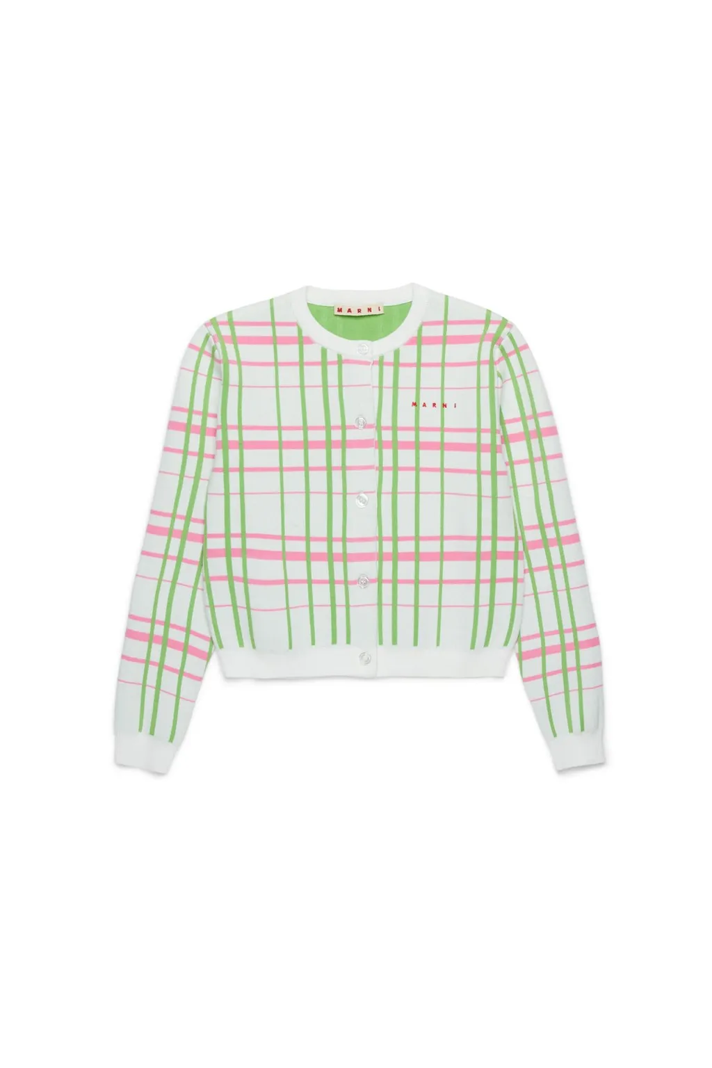 Marni Kids Checked Knitted Cardigan