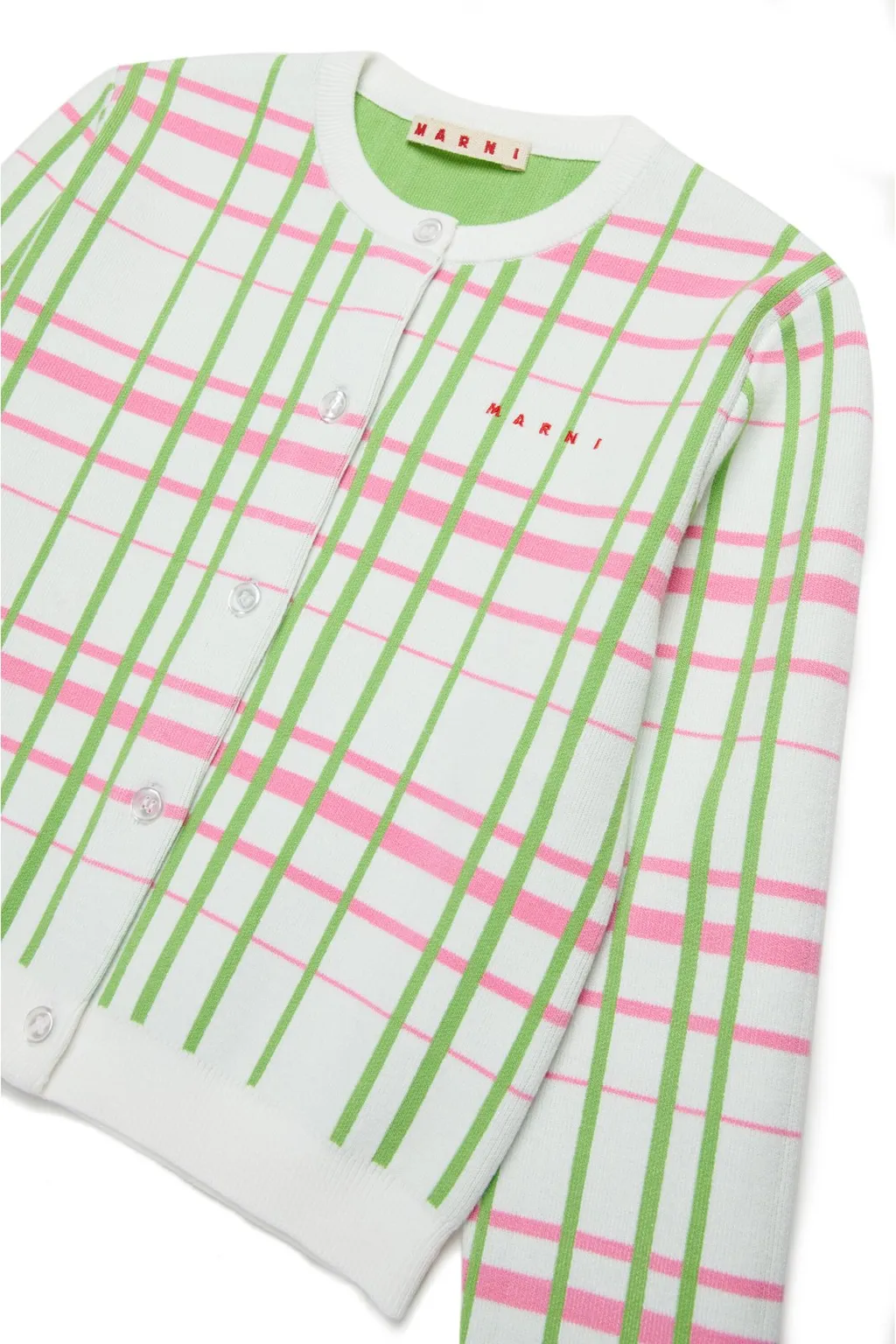 Marni Kids Checked Knitted Cardigan