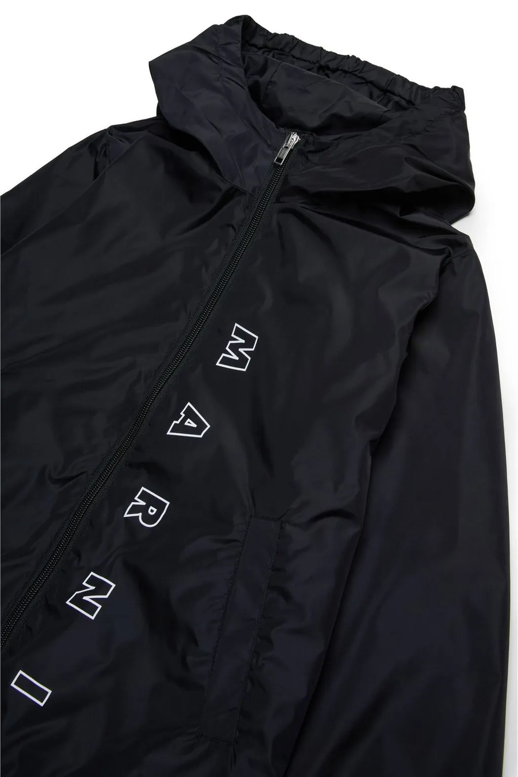 Marni Kids Logo Printed Hooded Windbreaker Jacket