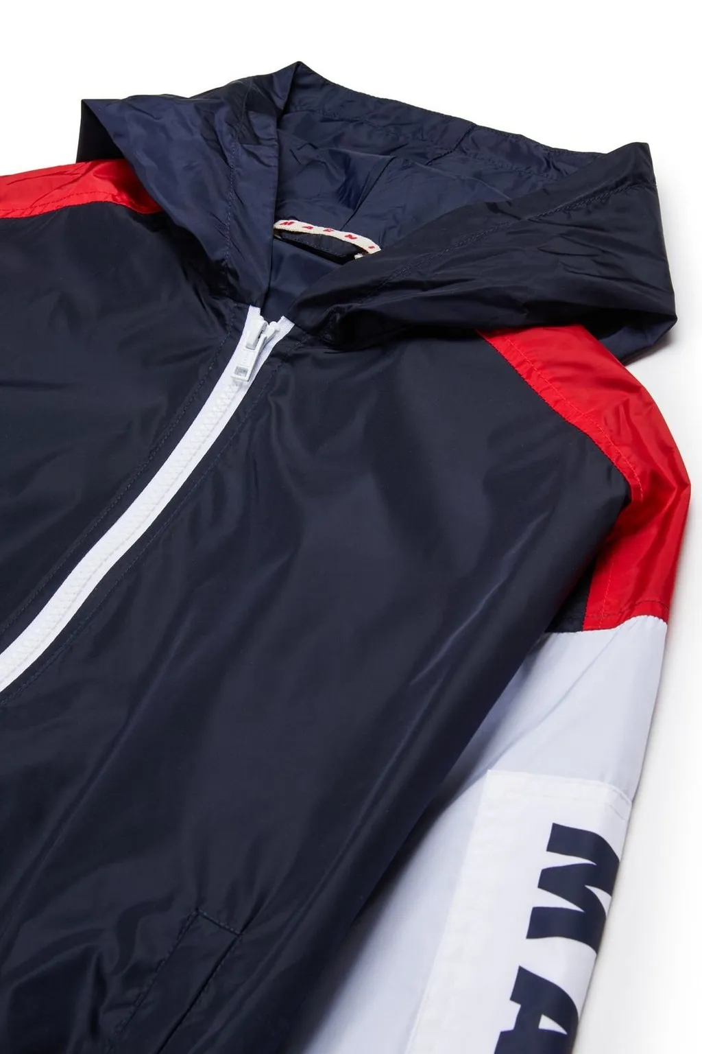 Marni Kids Colorblock Hooded Windbreaker Jacket