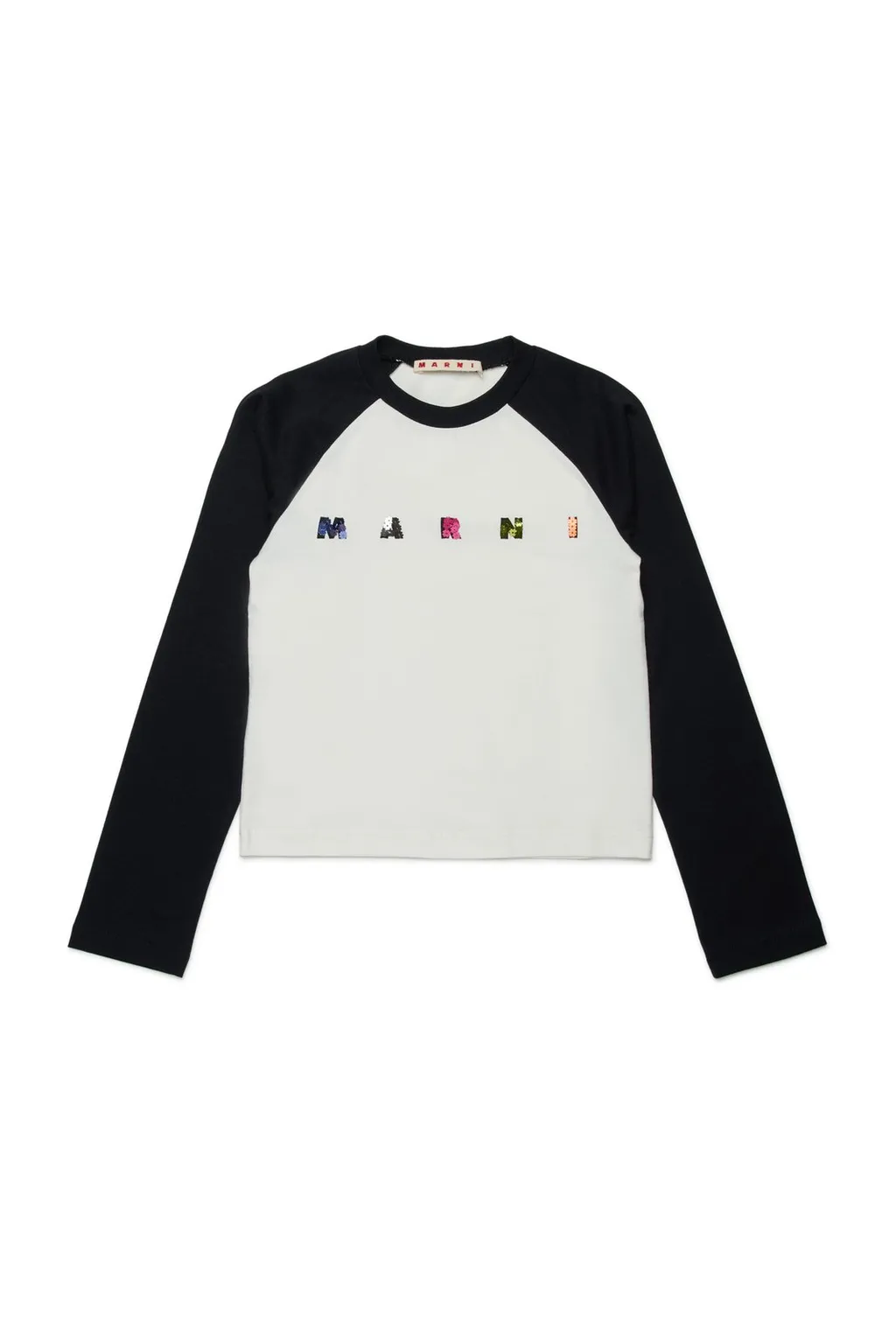 Marni Kids Logo-Embellished Two-Toned T-Shirt