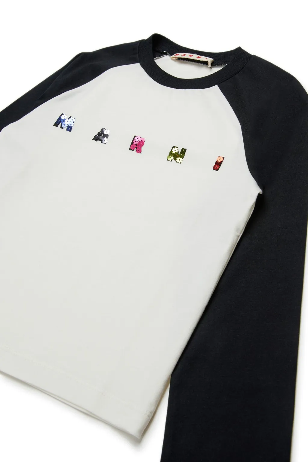 Marni Kids Logo-Embellished Two-Toned T-Shirt