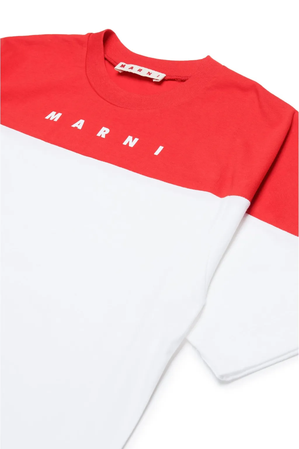 Marni Kids Logo-Printed Two-Toned Crewneck T-Shirt