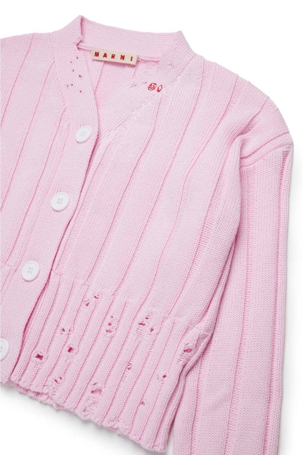 Marni Kids Distressed Knit Cardigan