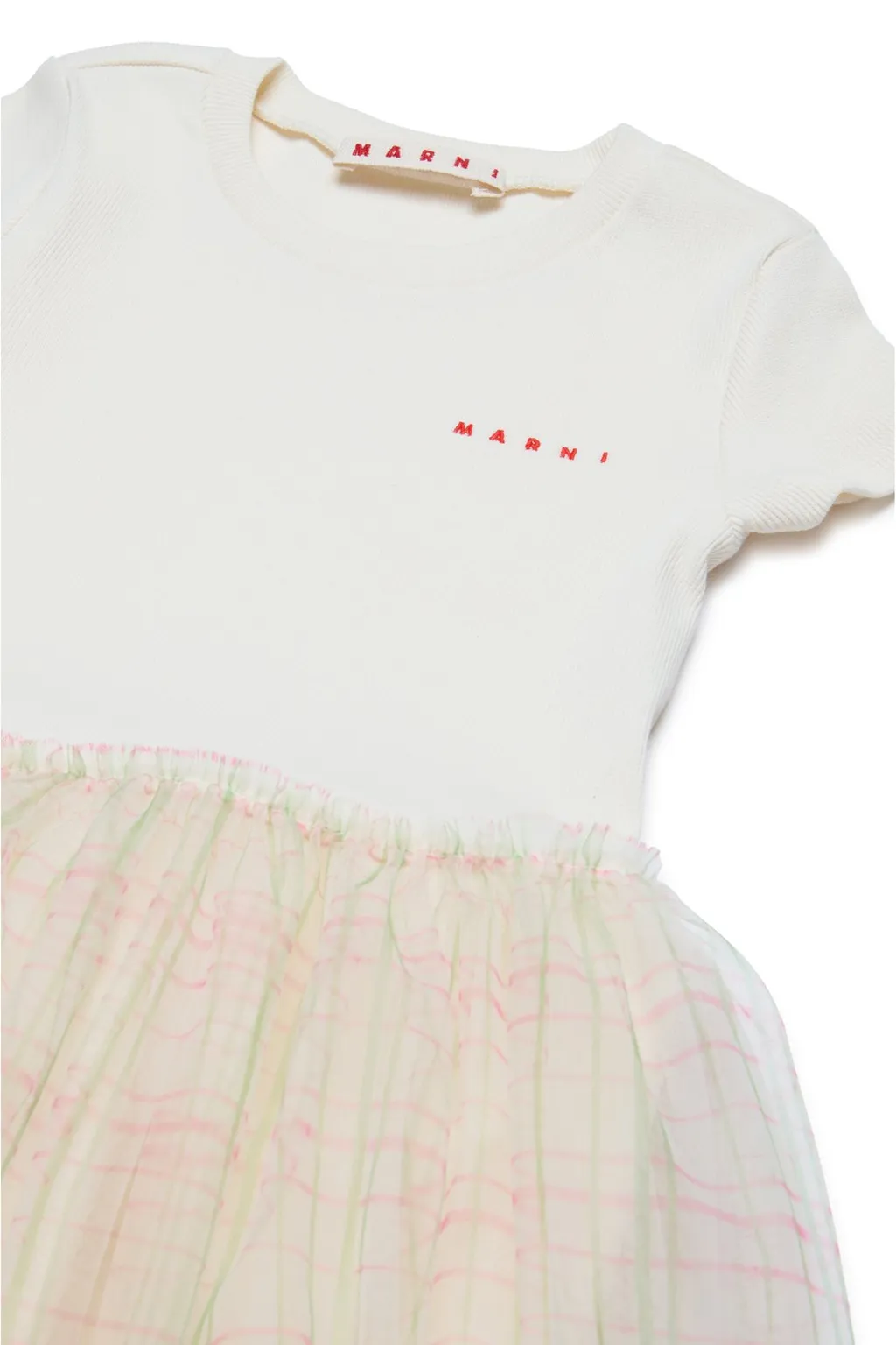 Marni Kids Logo Embroidered Short-Sleeved Dress