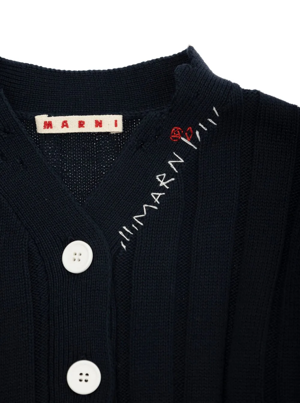 Marni Kids Distressed Knit Cardigan