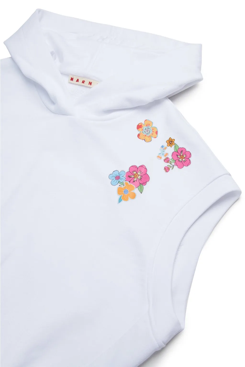 Marni Kids Allover Floral Printed Sleeveless Hoodie