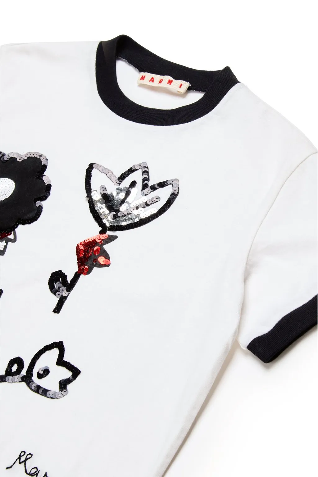 Marni Kids Sequin Embellished Crewneck T-Shirt