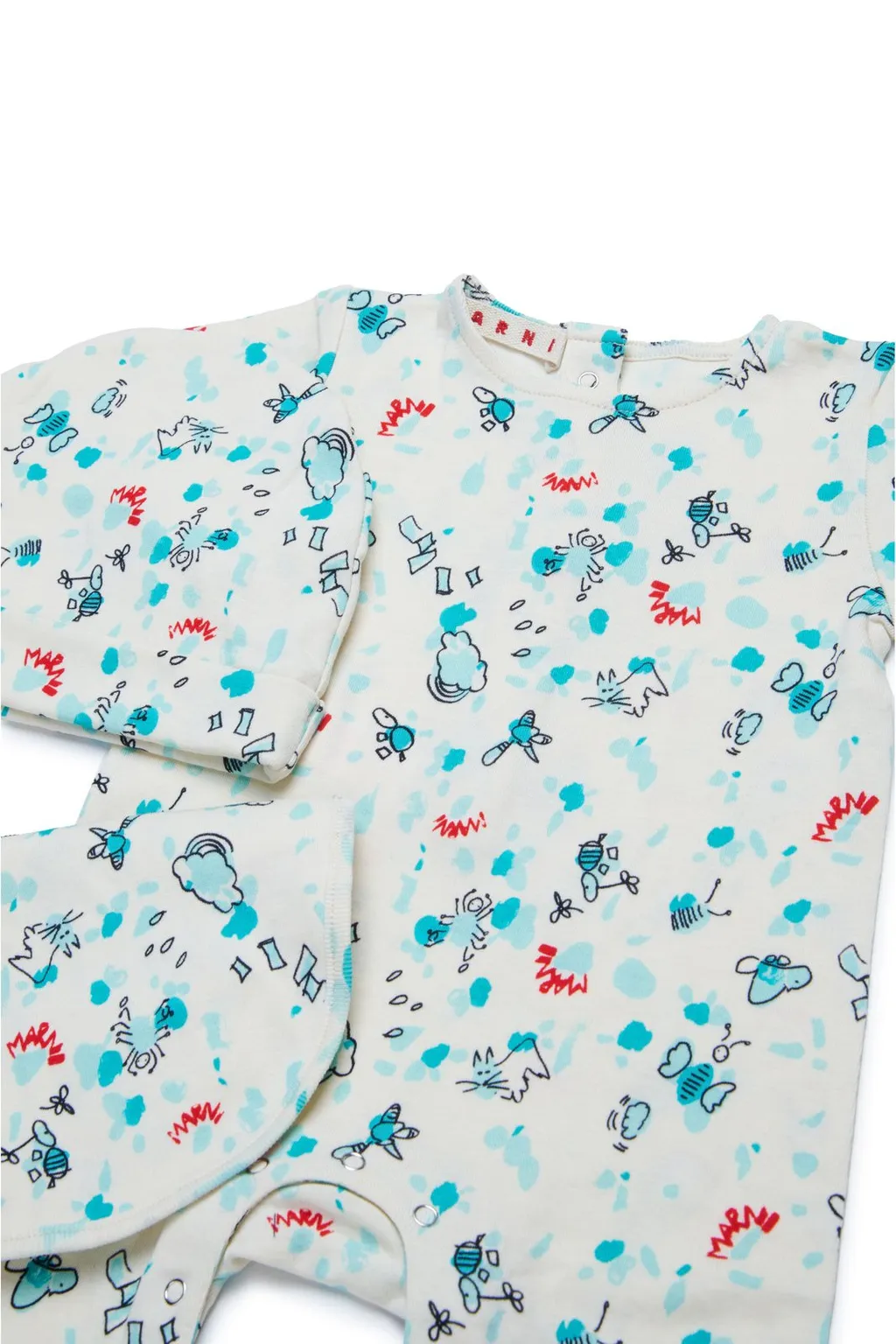 Marni Kids Sky Printed Babygrow Set